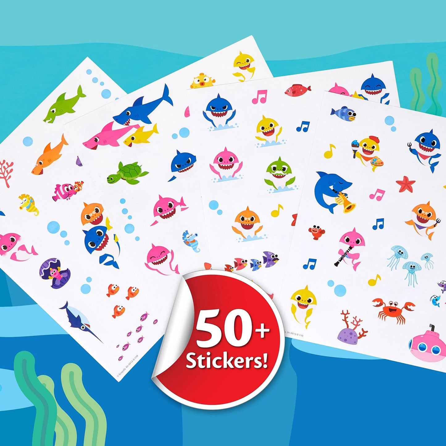 Crayola Baby Shark Coloring Pages & Stickers – Gift for Kids Ages 3–6