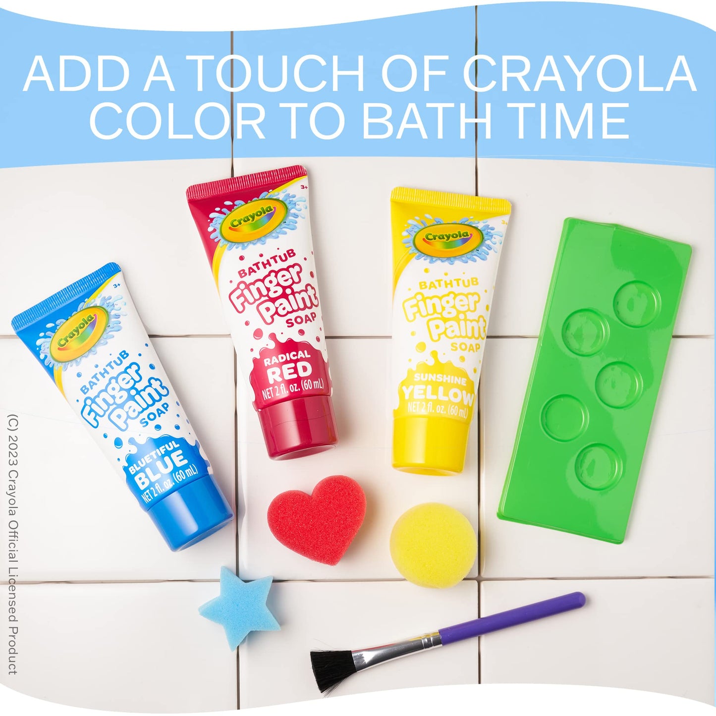Crayola Bath Tub Mini Paint Set – 9 Piece Kids Bath Art Kit