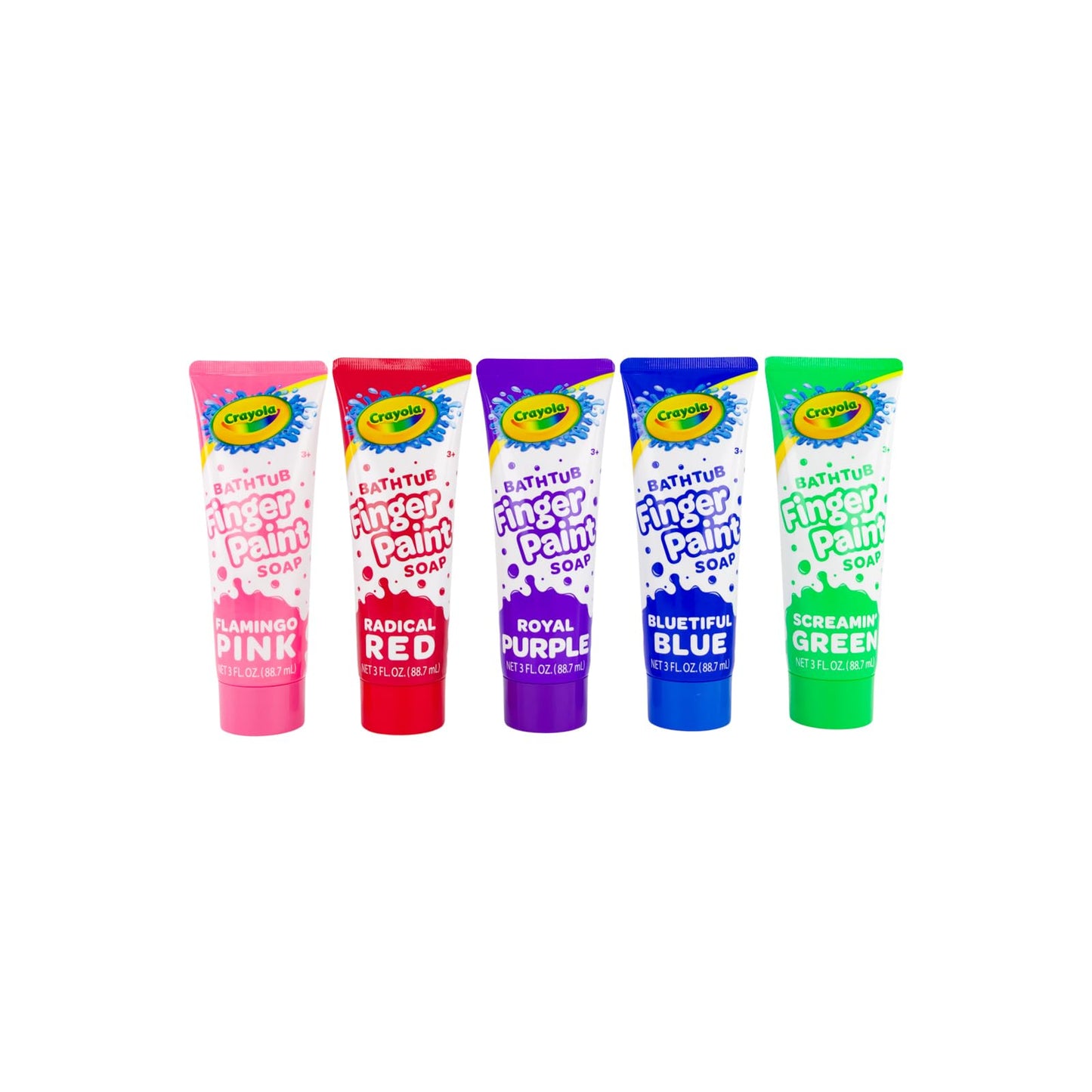 Crayola Bathtub Fingerpaint 5-Color Variety Pack – Washable Bath Paint Tubes (3 oz)
