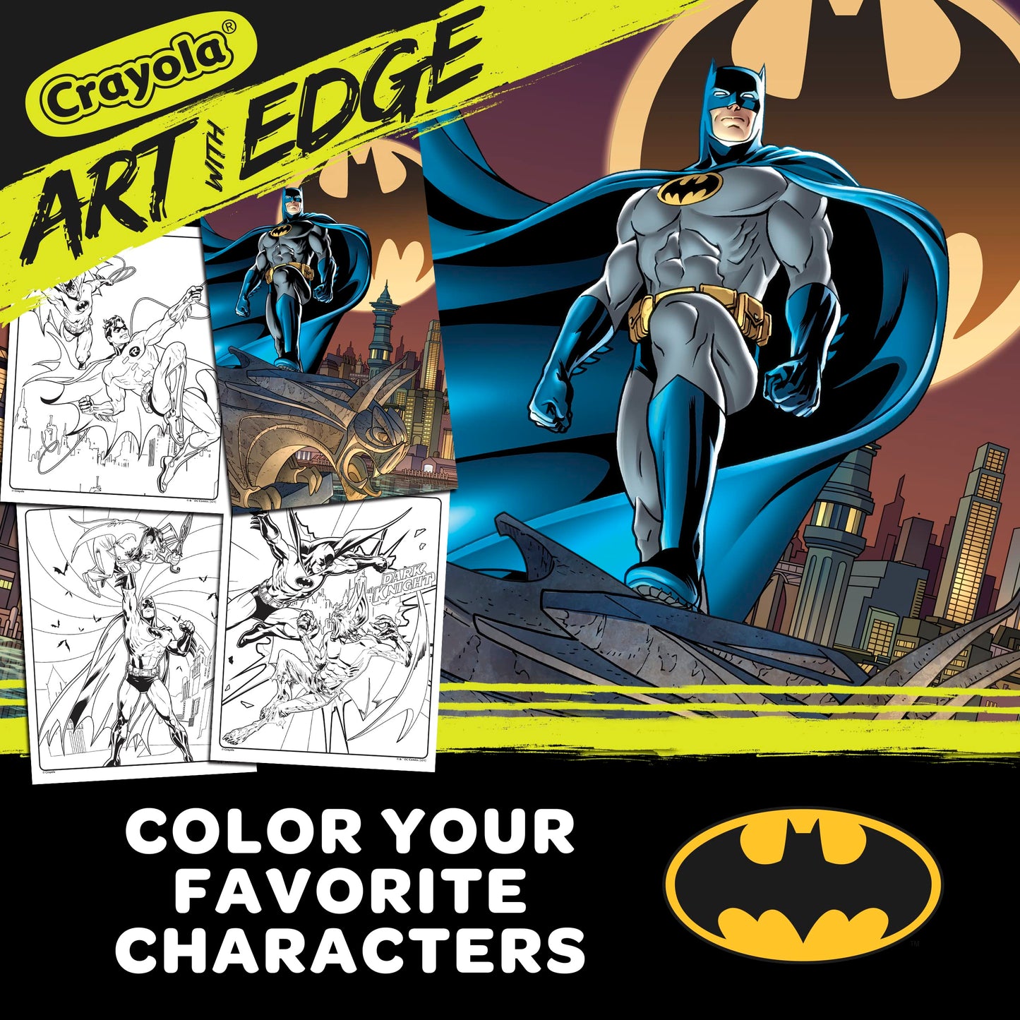 Crayola Batman Coloring Pages (28 Pcs) with Poster – Adult Coloring Gift Set
