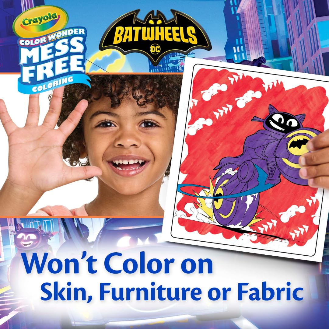 Crayola Batwheels Color Wonder Activity Set – Mess-Free Batman Coloring for Toddlers