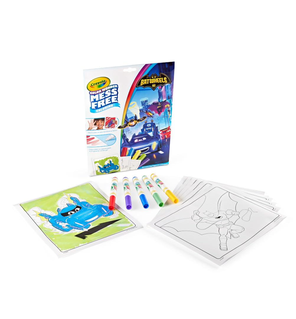 Crayola Batwheels Color Wonder Activity Set – Mess-Free Batman Coloring for Toddlers