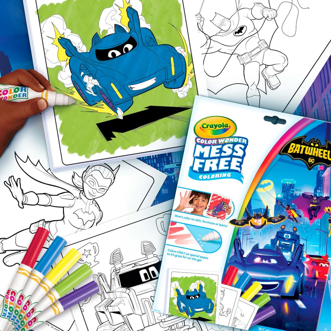 Crayola Batwheels Color Wonder Activity Set – Mess-Free Batman Coloring for Toddlers