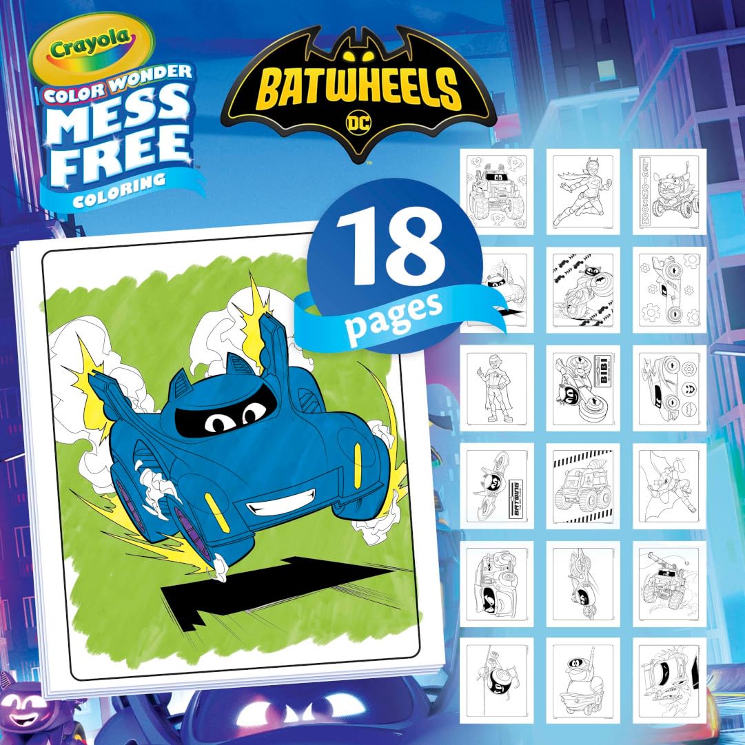 Crayola Batwheels Color Wonder Activity Set – Mess-Free Batman Coloring for Toddlers