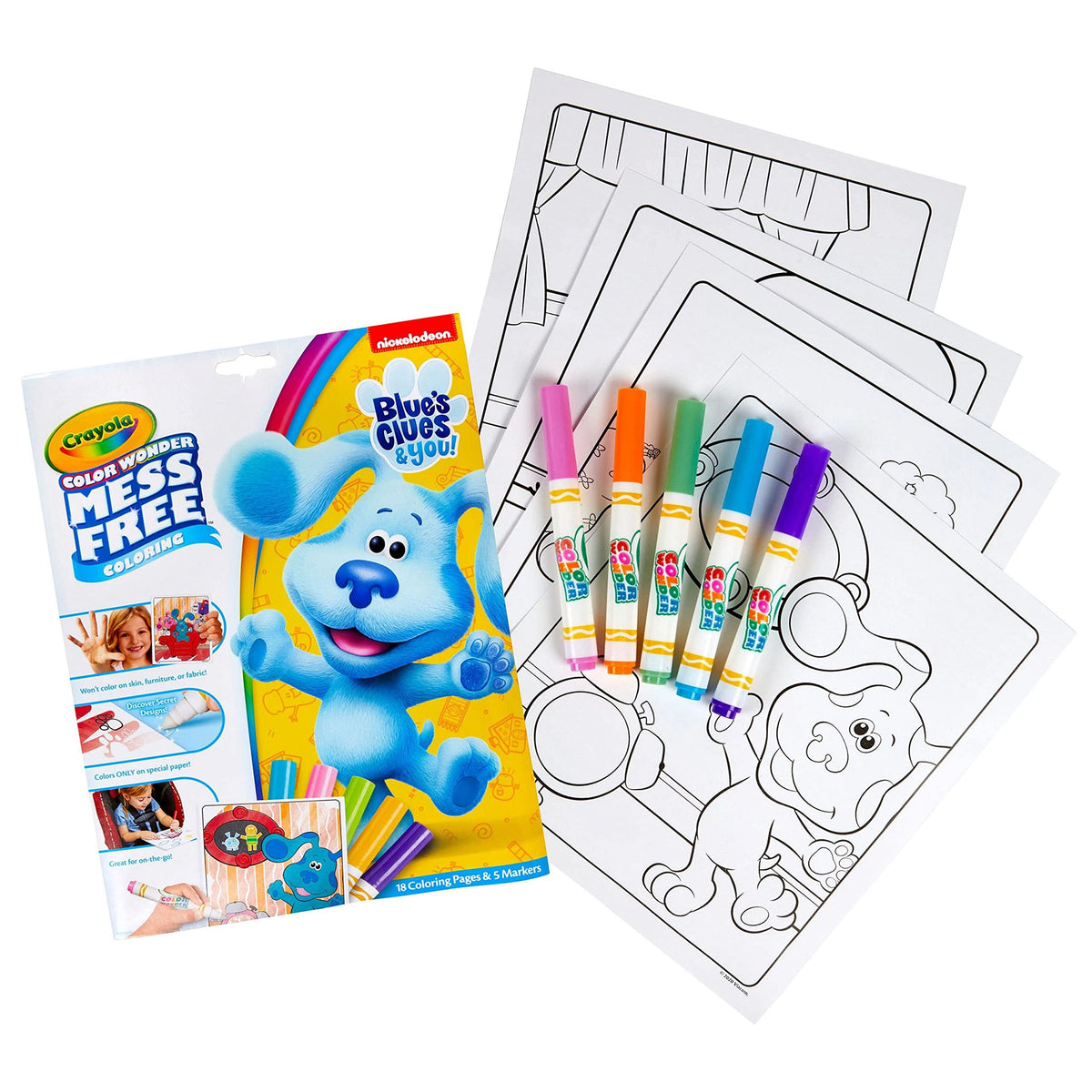 Crayola Blues Clues Color Wonder – 18 Pages & 5 No-Mess Markers