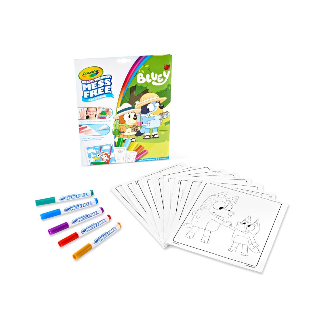 Crayola Bluey Color Wonder Coloring Set — 18 Pages, Mess-Free Toddler Coloring, Gift-Ready