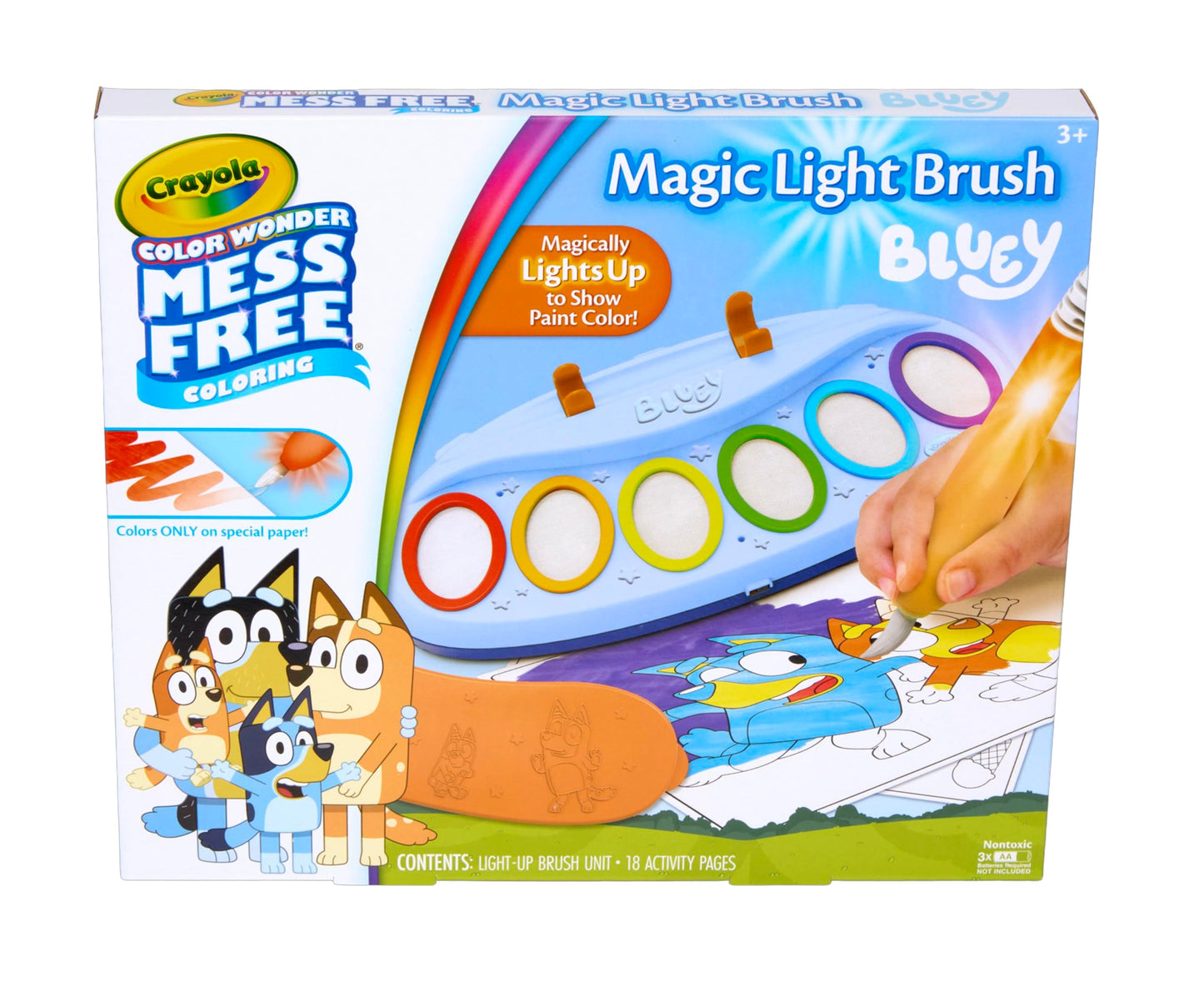 Crayola Bluey Color Wonder Magic Light Brush – Mess-Free Painting Station for Kids 3+