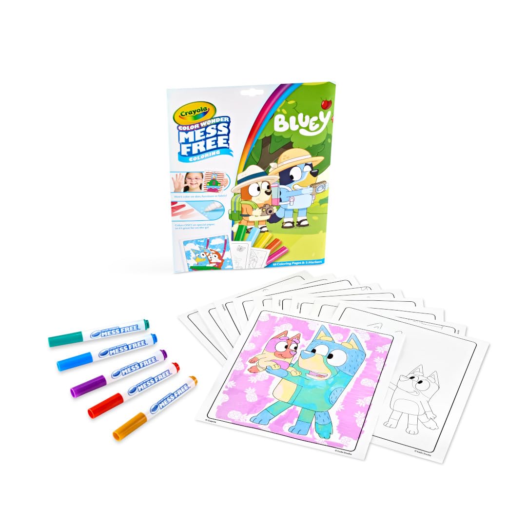 Crayola Bluey Color Wonder Coloring Set — 18 Pages, Mess-Free Toddler Coloring, Gift-Ready