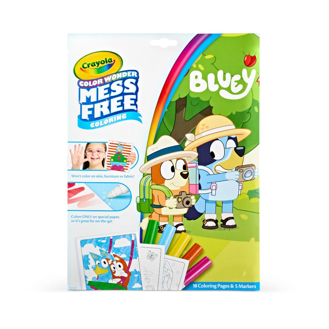 Crayola Bluey Color Wonder Coloring Set — 18 Pages, Mess-Free Toddler Coloring, Gift-Ready