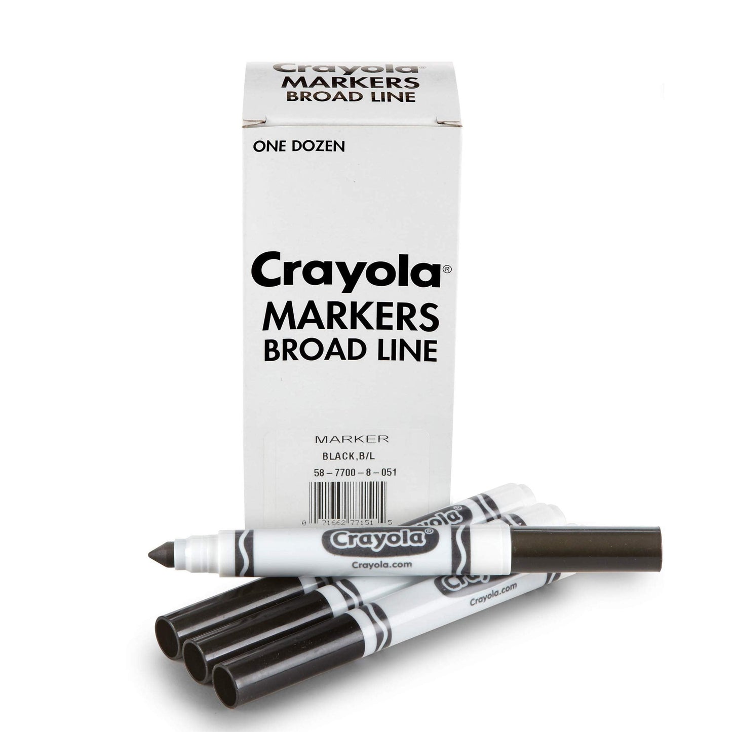 Crayola Broad Line Markers Black 12ct – Bulk Classroom Supplies (Nontoxic)