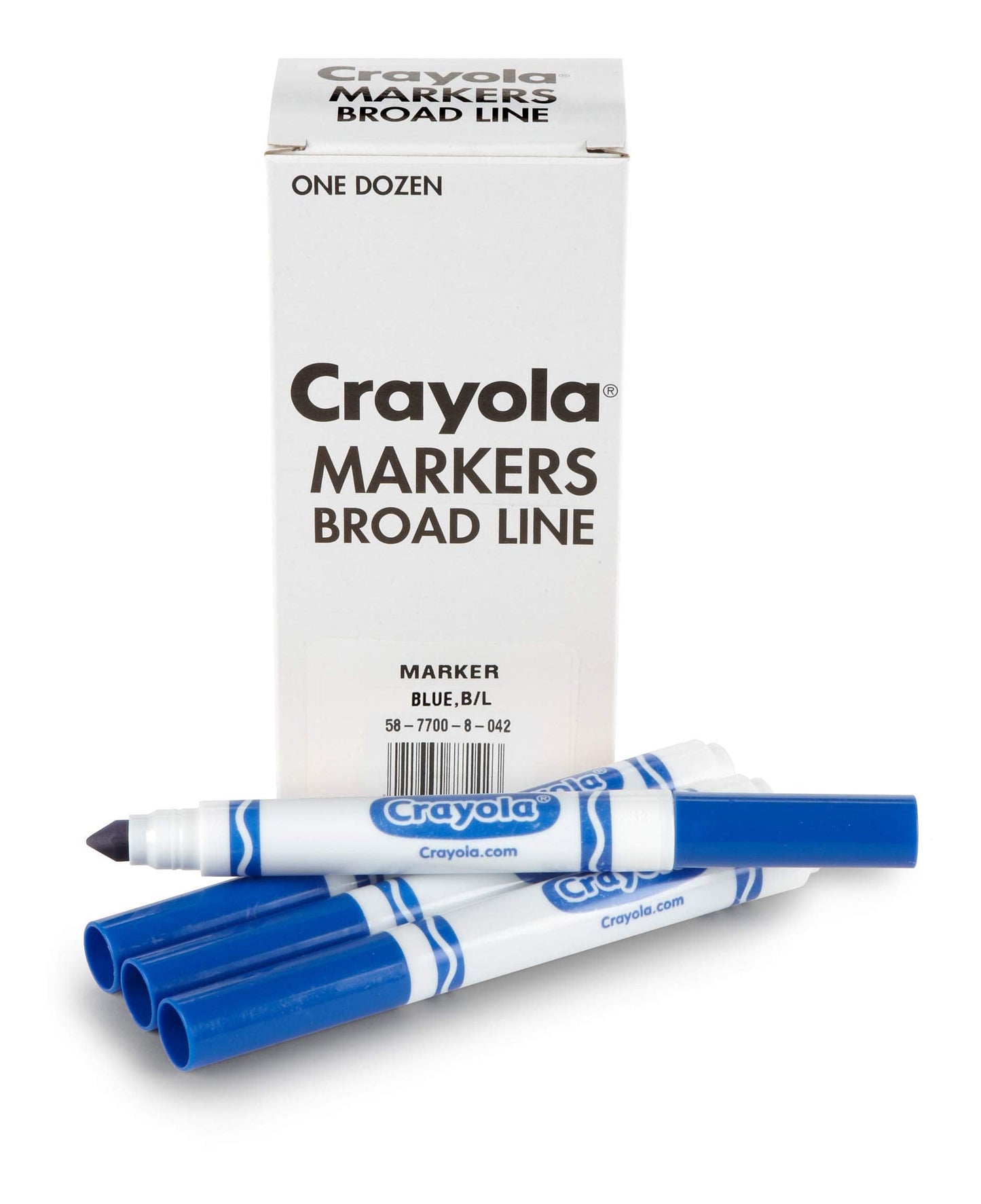 Crayola Broad Line Markers Blue 12-Count | Non-Toxic Bulk Markers for Classrooms