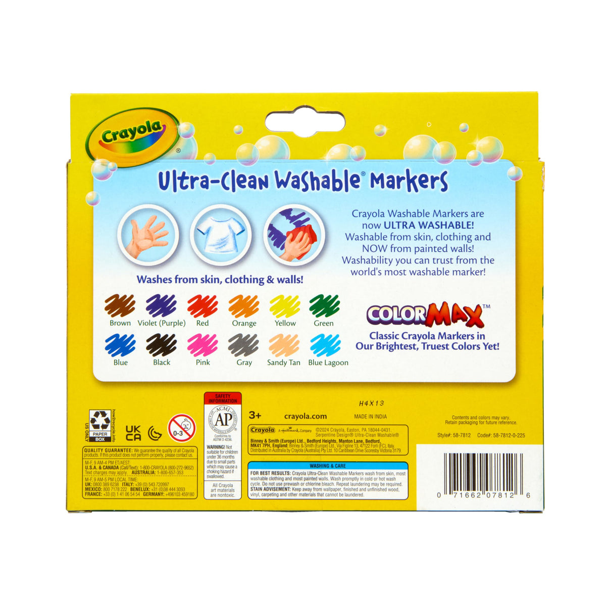 Crayola Broad Line Markers (12 Count) – Washable Kids Markers for Arts & Crafts
