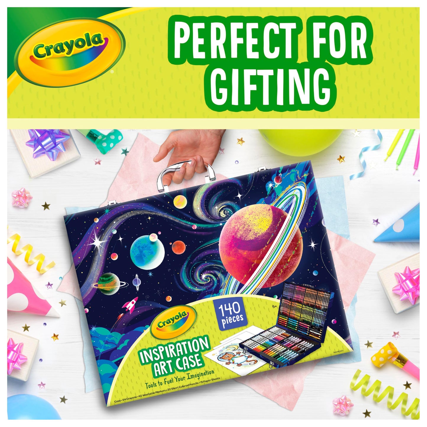Crayola Inspiration Art Case Space Coloring Set (140pcs) – Kids Art Kit, Easter Gifts, Ages 5+, Amazon Exclusive