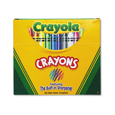 Crayola Classic Color Crayons – 64 Colors in Flip-Top Pack with Built-In Sharpener