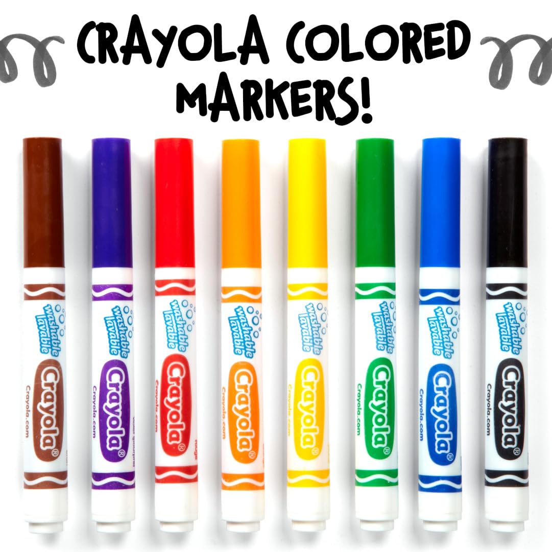 Crayola 12 Count Washable Bulk Markers, Blue | Broad Line, Safe & Washable