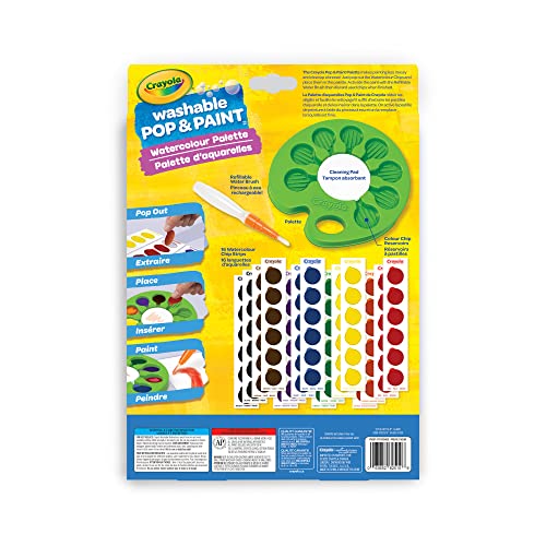 Crayola Washable Pop & Paint Watercolour Palette – Mess-Free 96-Chip Set
