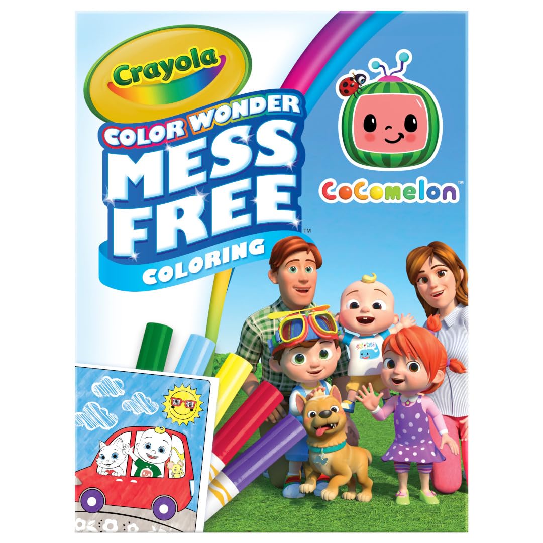 Crayola Cocomelon Color Wonder Coloring Set – Mess-Free Travel Coloring for Kids