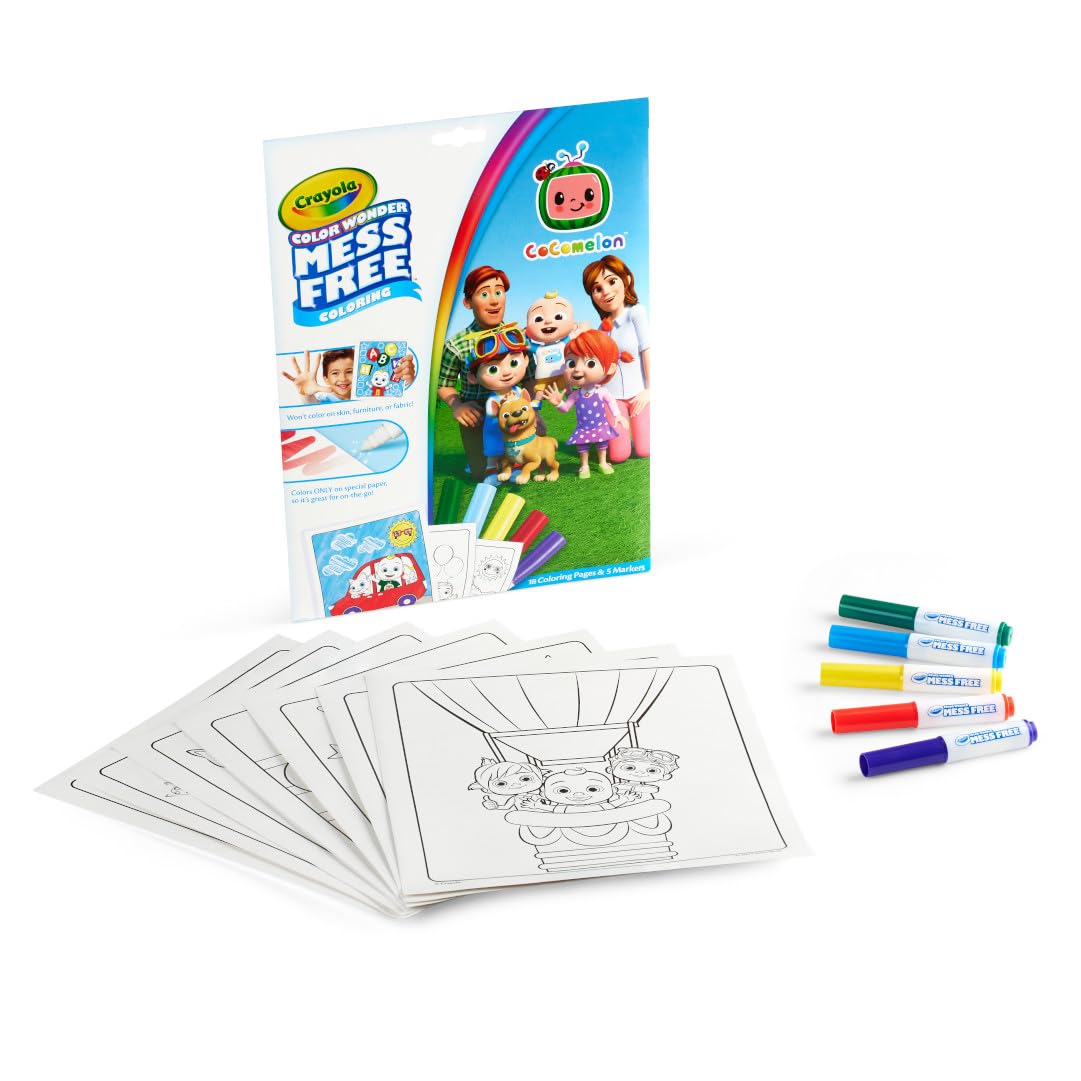 Crayola Cocomelon Color Wonder Coloring Set – Mess-Free Travel Coloring for Kids