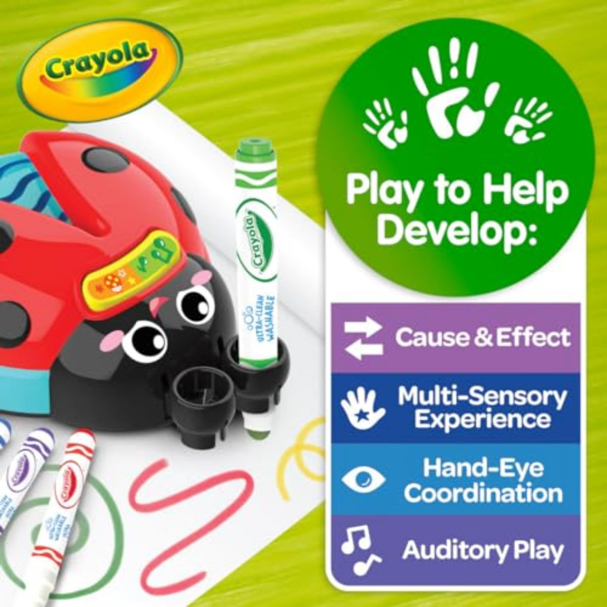 Crayola Musical Color Bug – Toddler Sensory Toy for Colorful, Musical Play