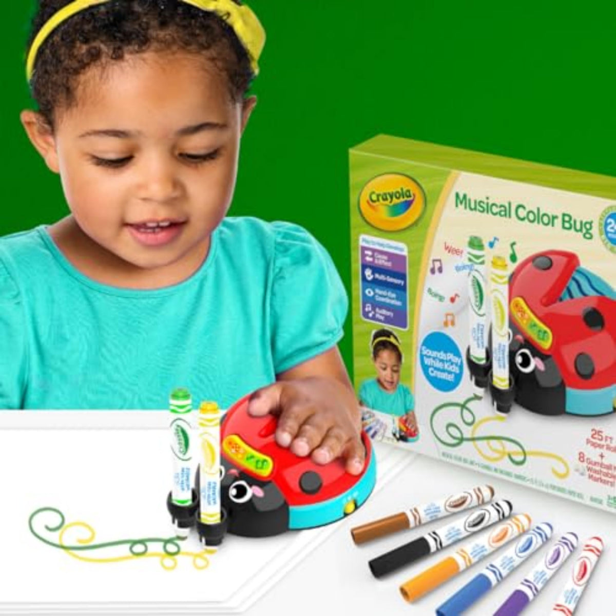Crayola Musical Color Bug – Toddler Sensory Toy for Colorful, Musical Play