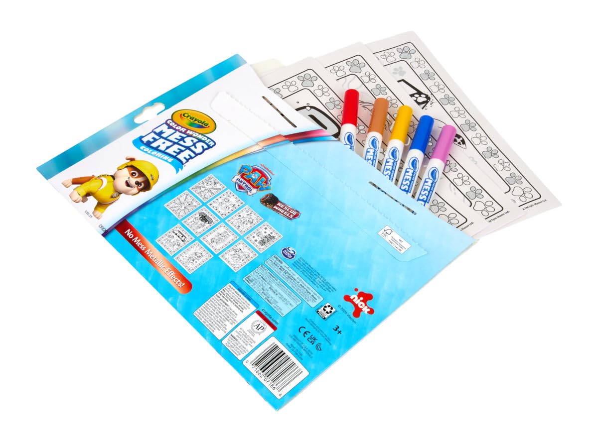 Crayola Color Wonder PAW Patrol Metallic Box Set – Mess-Free Coloring for Kids (3+)