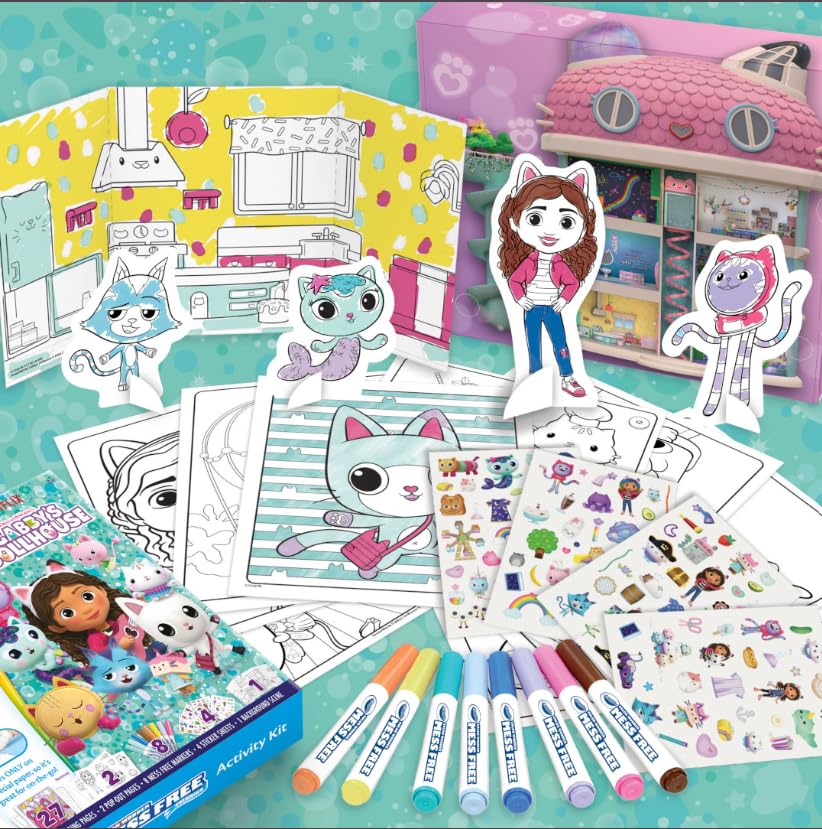 Crayola Color Wonder Gabby's Dollhouse Activity Kit – Mess-Free Coloring for Toddlers