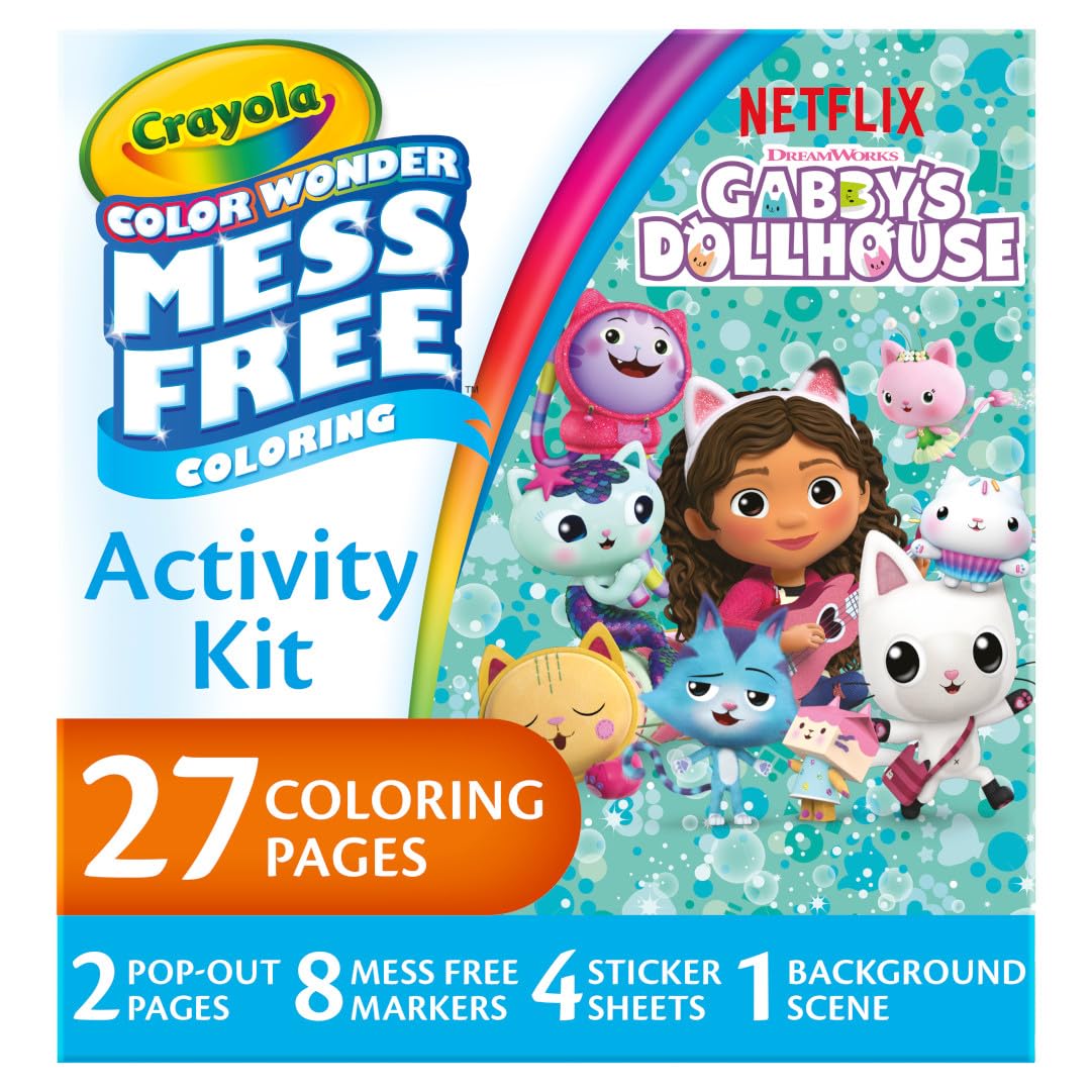 Crayola Color Wonder Gabby's Dollhouse Activity Kit – Mess-Free Coloring for Toddlers