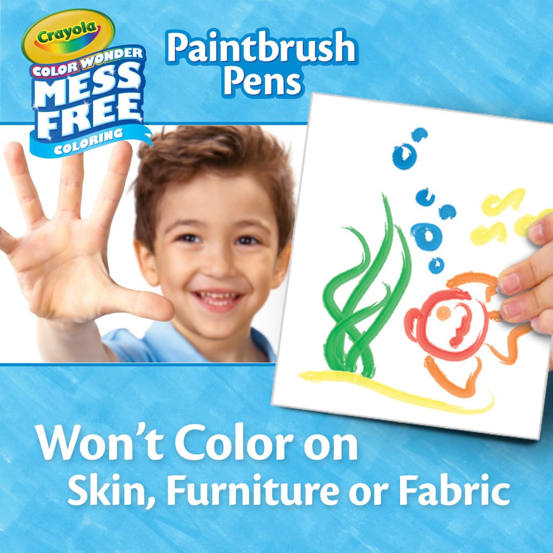 Crayola Color Wonder Paintbrush Pens – Mess-Free 8ct Refill for Color Wonder Paper (Ages 3+)