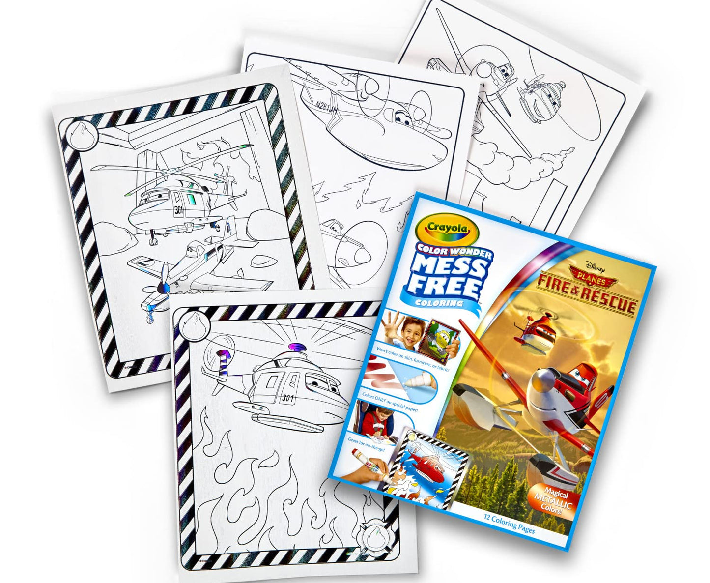 Crayola Planes Fire & Rescue Color Wonder Refill – 12 Mess-Free Coloring Pages for Kids
