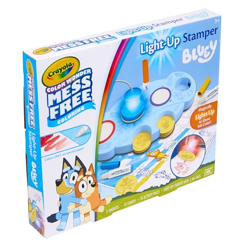 Crayola Magic Light Up Bluey Stamper – Mess-Free Coloring & Stamping Kit for Kids