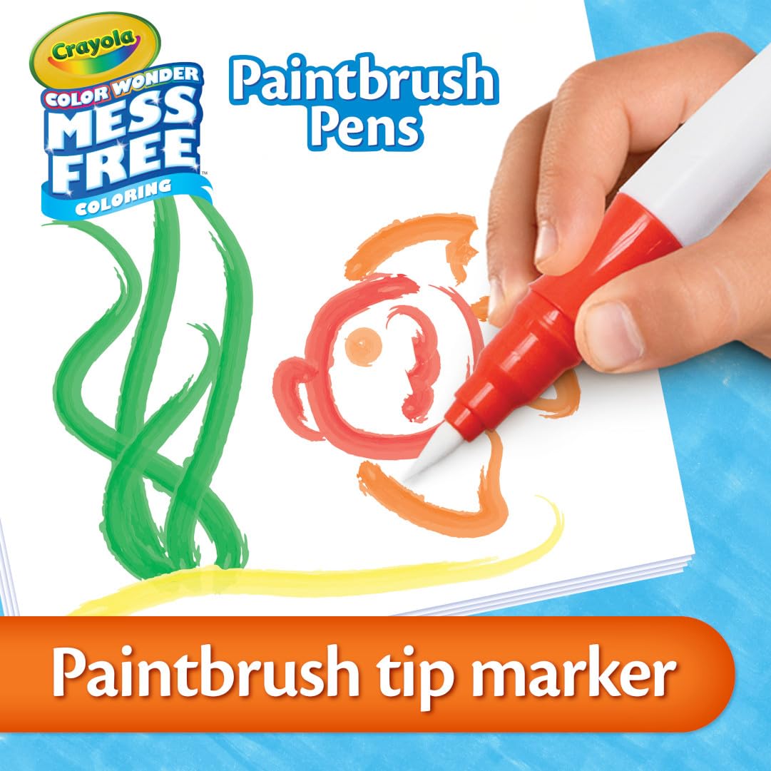 Crayola Color Wonder Paintbrush Pens – Mess-Free 8ct Refill for Color Wonder Paper (Ages 3+)