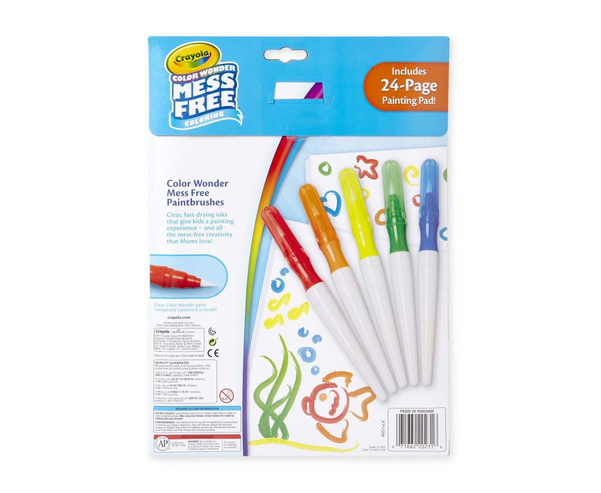 Crayola Color Wonder Paintbrush Pens & Paper – Mess-Free Toddler Painting Set