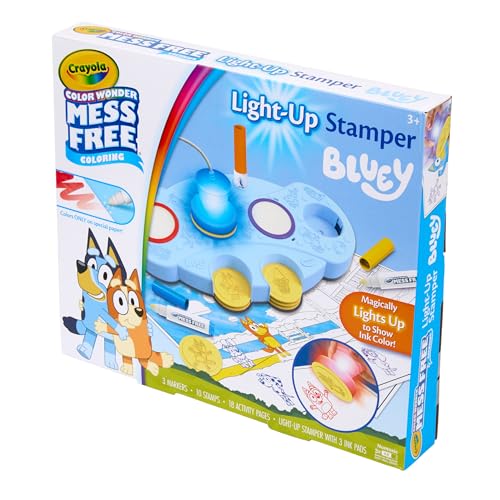 Crayola Magic Light Up Bluey Stamper – Mess-Free Coloring & Stamping Kit for Kids