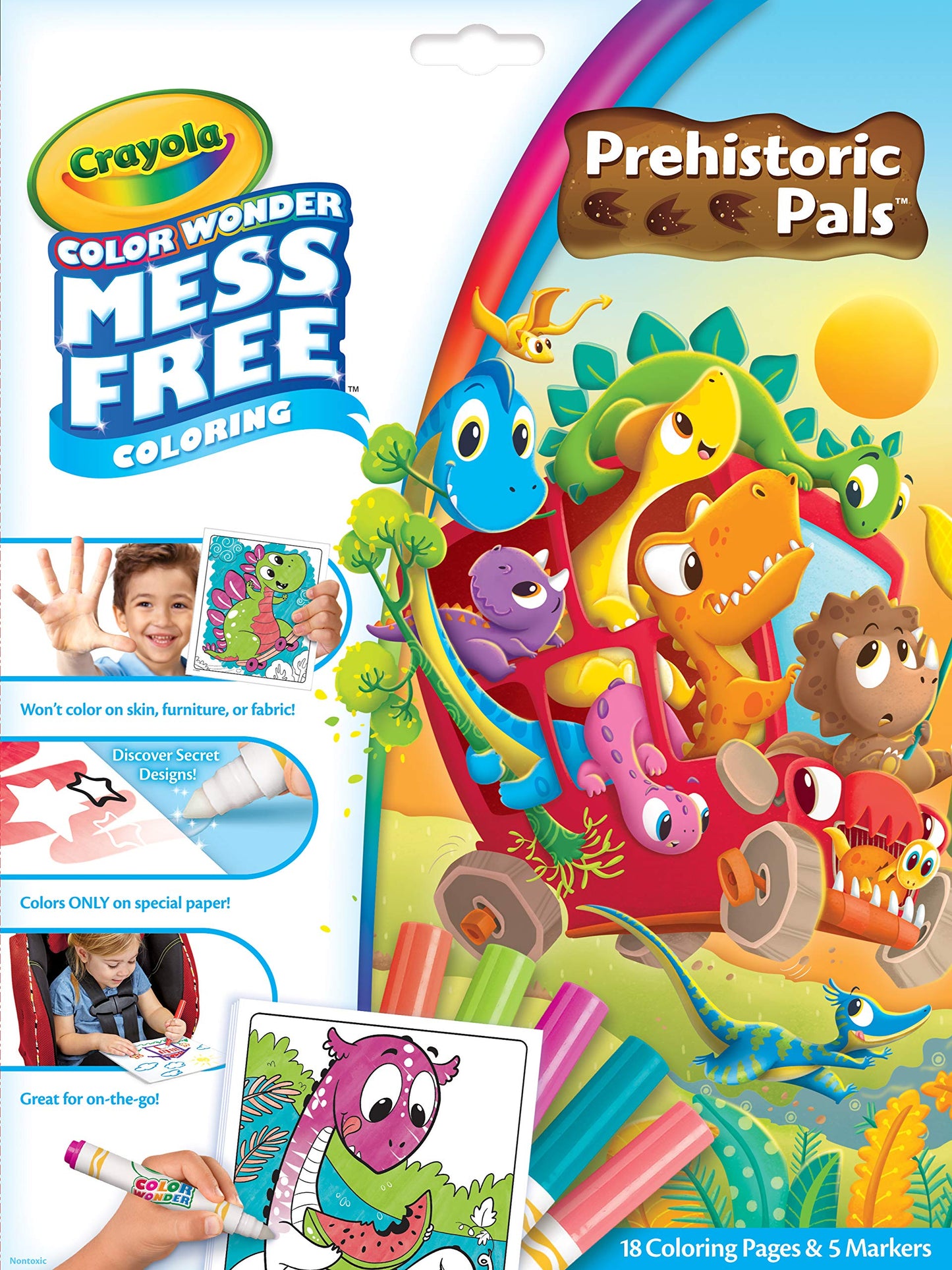 Crayola Color Wonder Prehistoric Pals: Mess-Free Dinosaur Coloring for Toddlers