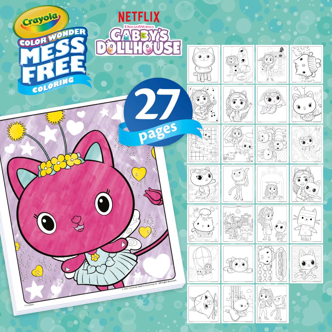 Crayola Color Wonder Gabby's Dollhouse Activity Kit – Mess-Free Coloring for Toddlers