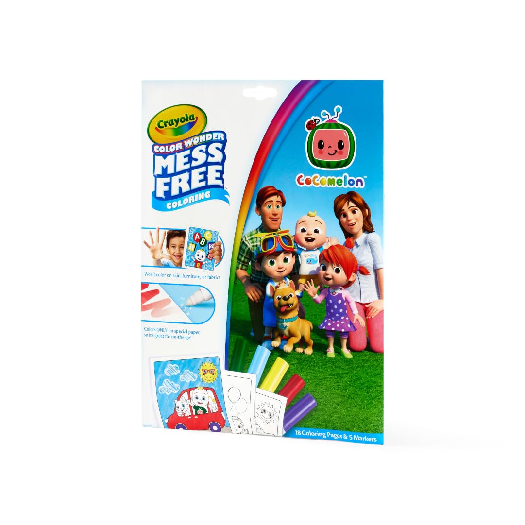 Crayola Cocomelon Color Wonder Coloring Set – Mess-Free Travel Coloring for Kids