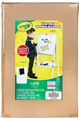 Crayola Kids Mini Wooden Art Easel & Supplies – Adjustable Toddler Art Set