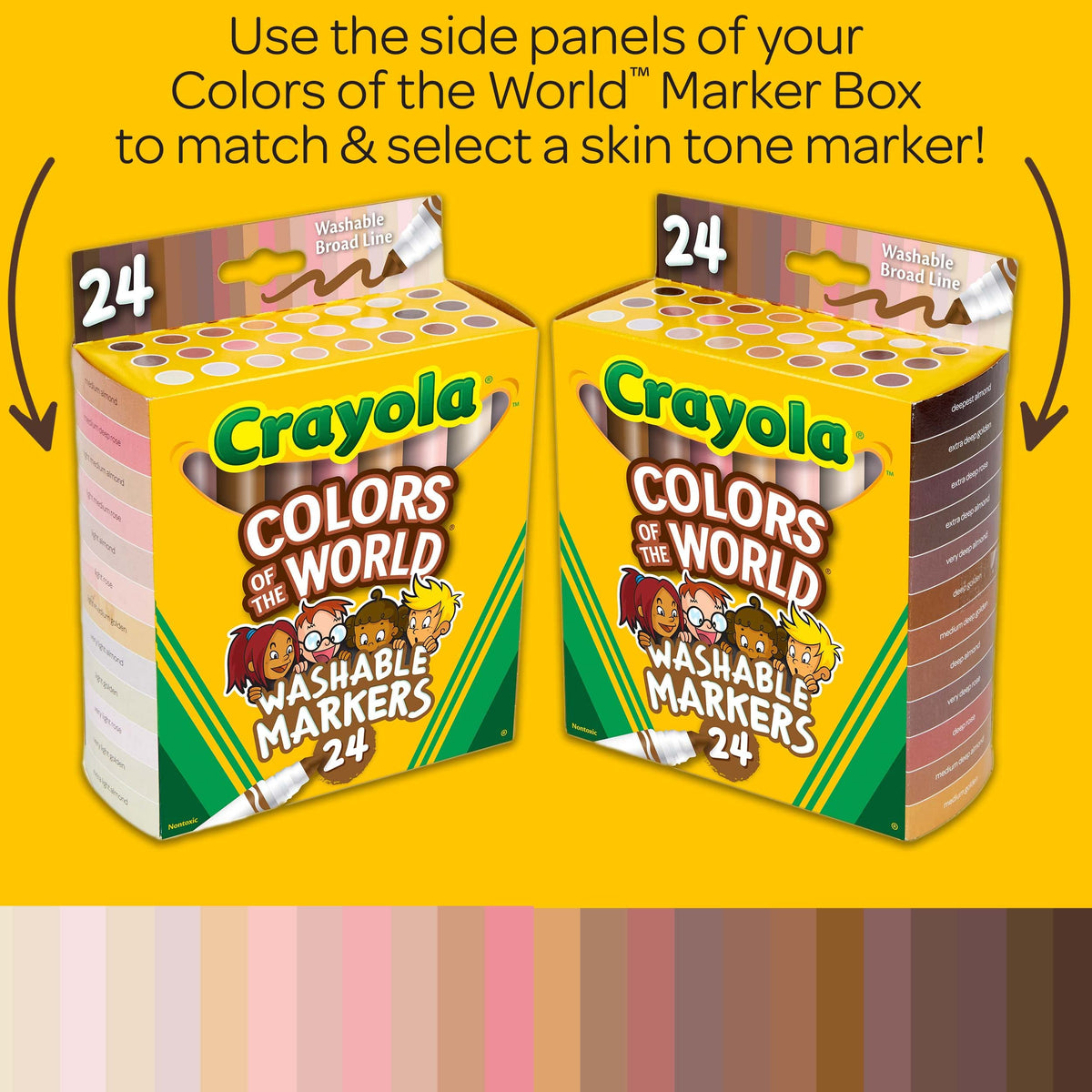 Crayola Colors of the World Markers (24 Count) – Skin Tone Art Supplies