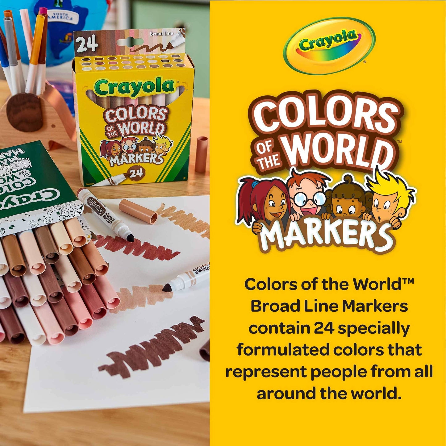 Crayola Colors of the World Markers (24 Count) – Skin Tone Art Supplies