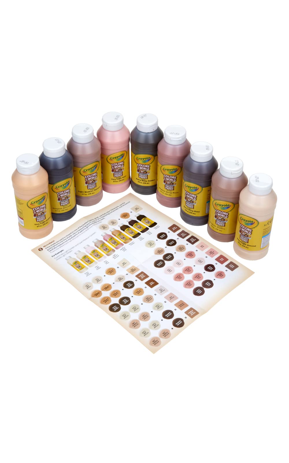 Crayola Colors Of The World Washable Paint - 8oz (9ct) for Diverse Skin Tones