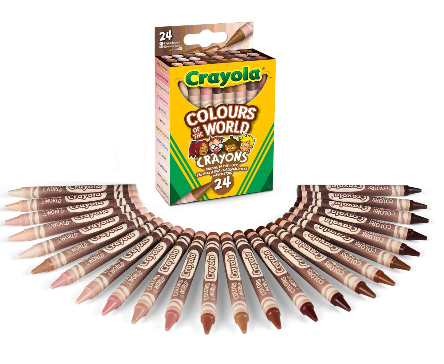 Crayola Colours of the World Wax Crayons – 24 Skin-Tone Colors for Kids (Ages 3+)