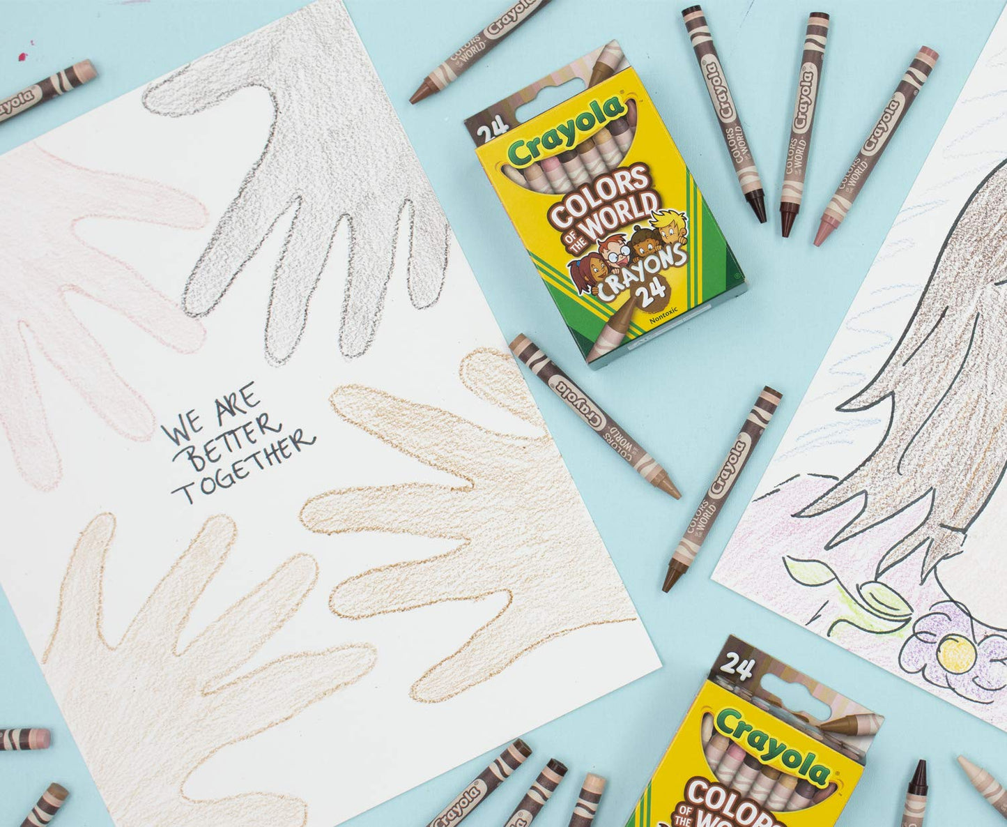 Crayola Colours of the World Wax Crayons – 24 Skin-Tone Colors for Kids (Ages 3+)