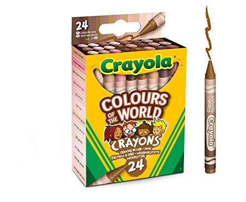 Crayola Colours of the World Wax Crayons – 24 Skin-Tone Colors for Kids (Ages 3+)