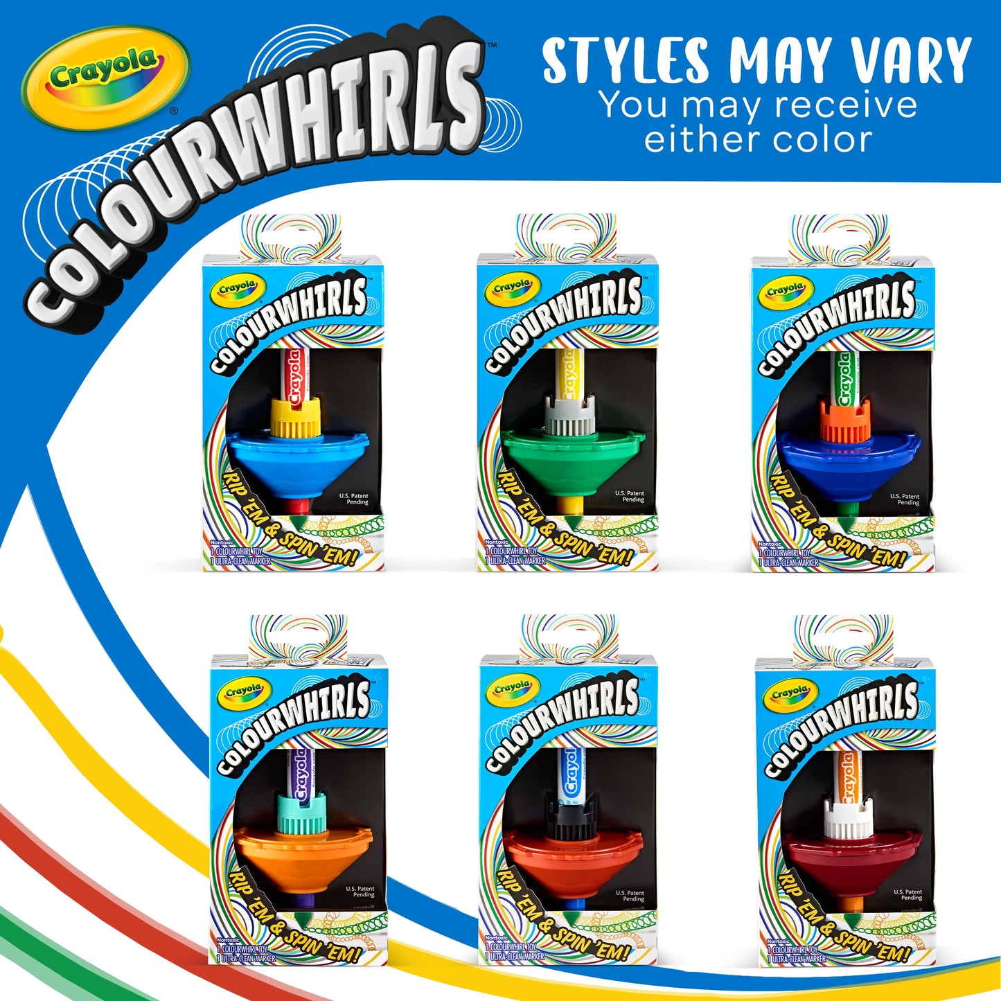 Crayola Colourwhirls (1ct) Spin Art Toy – Battle, Create & Collect (6+)
