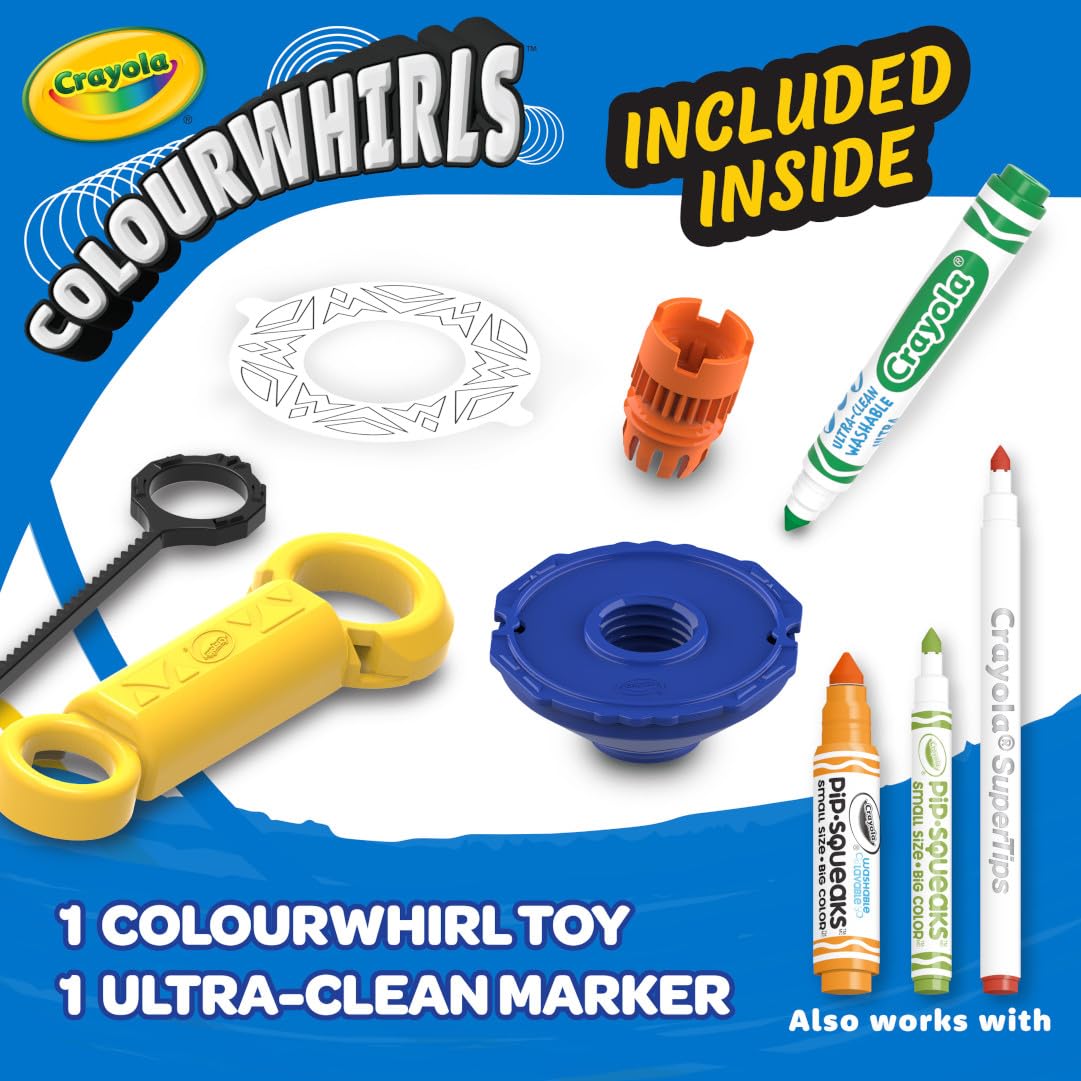 Crayola Colourwhirls (1ct) Spin Art Toy – Battle, Create & Collect (6+)
