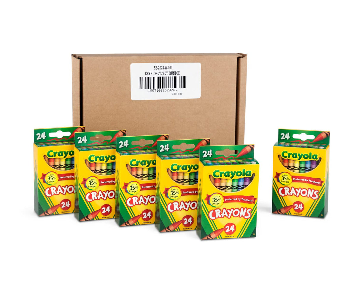 Crayola Crayons Bulk – 24-Count Pack (6-Pack) Assorted Colors