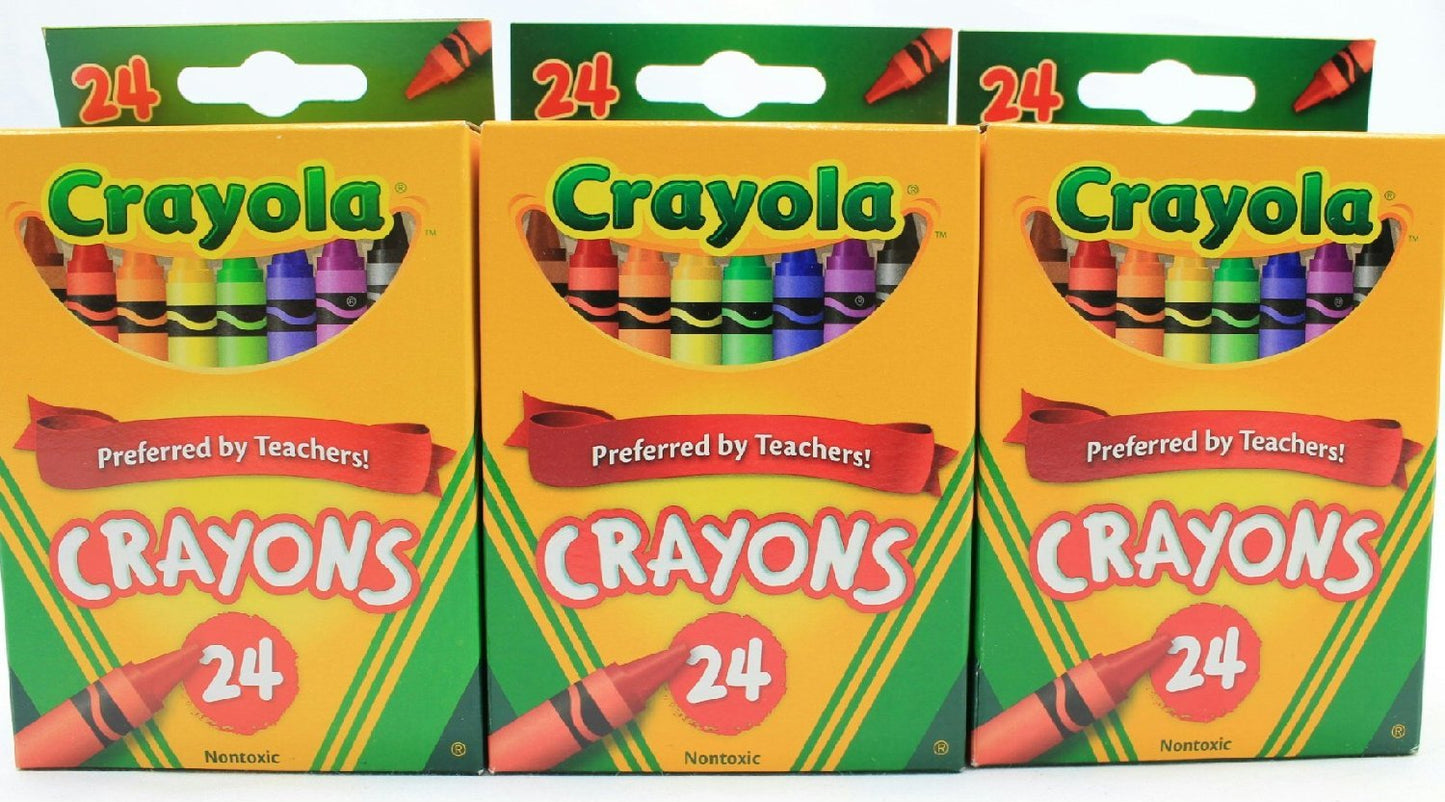 Crayola Crayons Bundle (3 Pack) – 24-Count, Non-Toxic Coloring Supplies