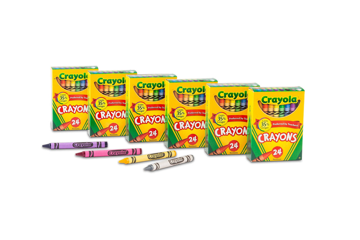 Crayola Crayons Bulk – 24-Count Pack (6-Pack) Assorted Colors