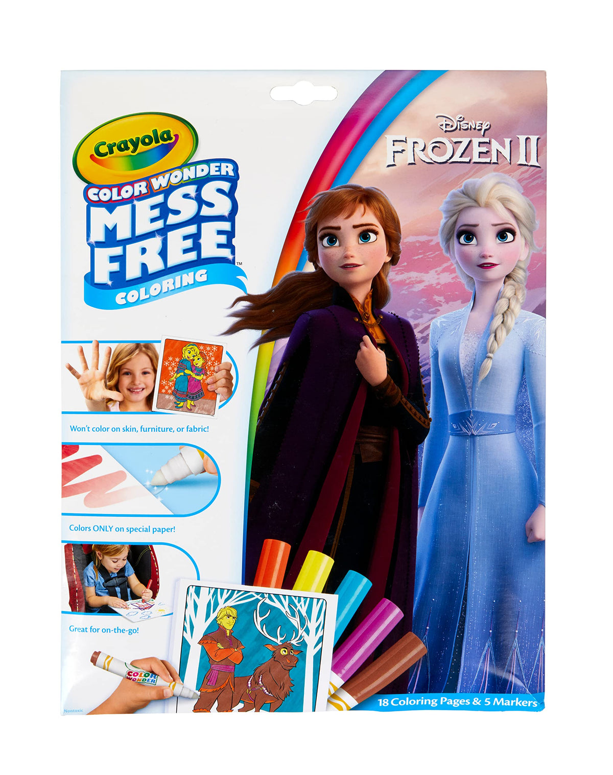 Crayola Frozen Color Wonder Coloring Set – 18 Pages, Mess-Free Coloring for Toddlers