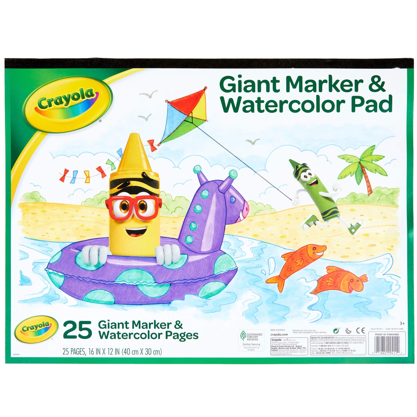 Crayola Giant Marker & Watercolor Pad (25 Sheets) – 12x16 in